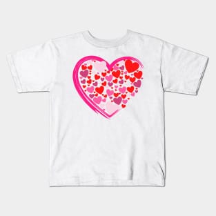 Cute Hearts in a Big Heart Kids T-Shirt